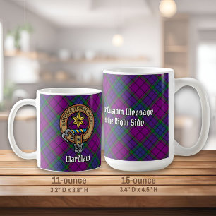 Clan Wardlaw Crest over Tartan Koffiemok