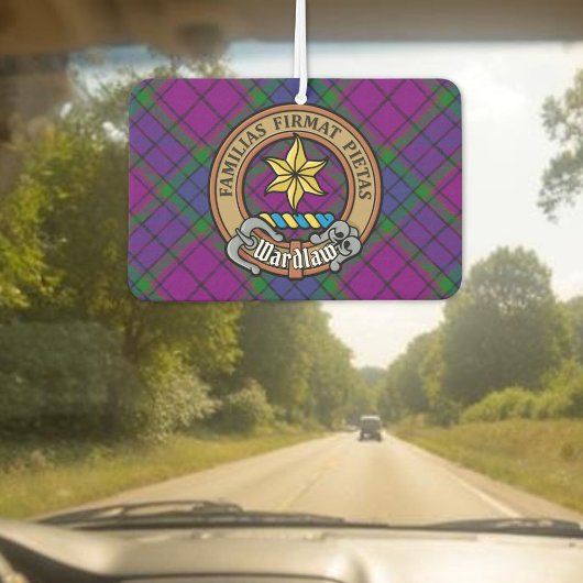 Clan Wardlaw Crest over Tartan Luchtverfrisser