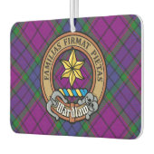 Clan Wardlaw Crest over Tartan Luchtverfrisser (Links)