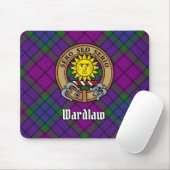 Clan Wardlaw Crest over Tartan Muismat (Met muis)