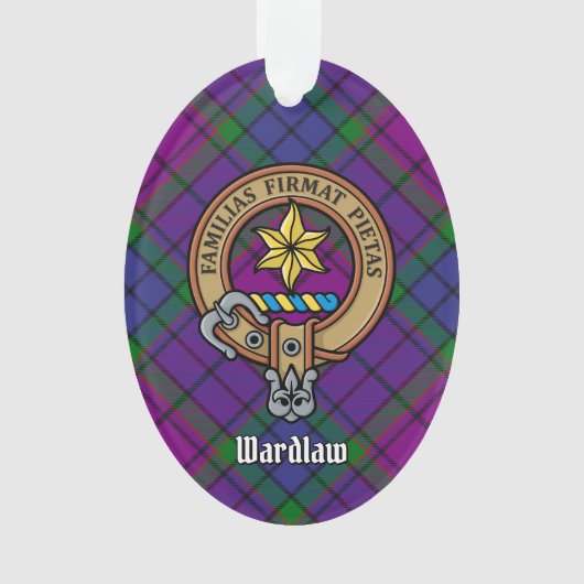 Clan Wardlaw Crest over Tartan Ornament (voorkant)