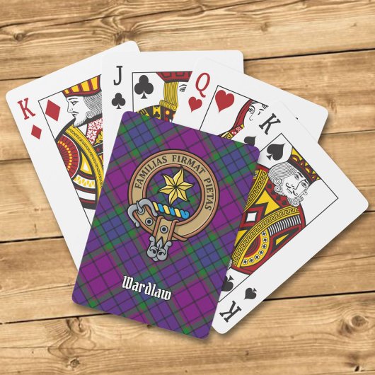 Clan Wardlaw Crest over Tartan Pokerkaarten
