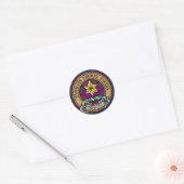 Clan Wardlaw Crest over Tartan Ronde Sticker (Envelop)