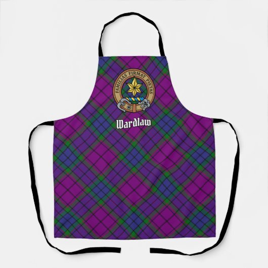 Clan Wardlaw Crest over Tartan Schort (Voorkant)