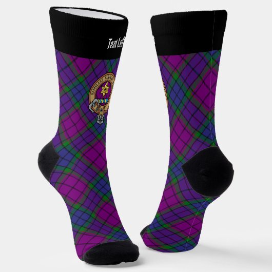 Clan Wardlaw Crest over Tartan Sokken (Gebogen)