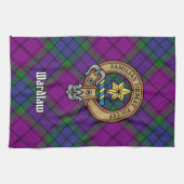 Clan Wardlaw Crest over Tartan Theedoek (Horizontaal)