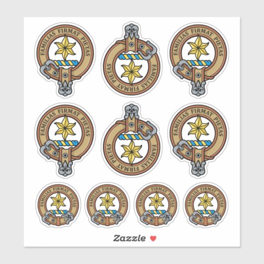 Clan Wardlaw Crest Sticker Set (Vel)