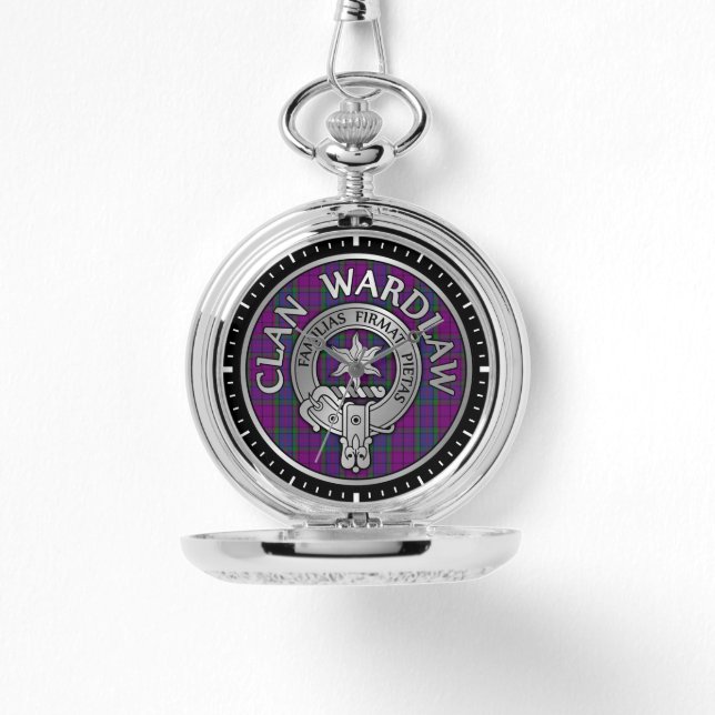 Clan Wardlaw Crest & Tartan Horloge (Voorkant)