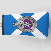 Clan Wardlaw Crest & Tartan op Saltire Golfheadcover (Voorkant)
