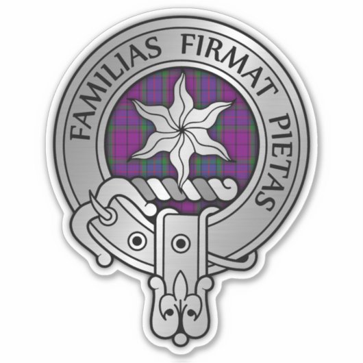 Clan Wardlaw Crest & Tartan Sticker (Voorkant)