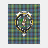 Clan Watson Ancient Tartan Pset Fleece Deken (Voorkant)