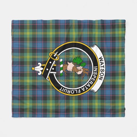 Clan Watson Ancient Tartan Pset Fleece Deken (Voorkant (Horizontaal))