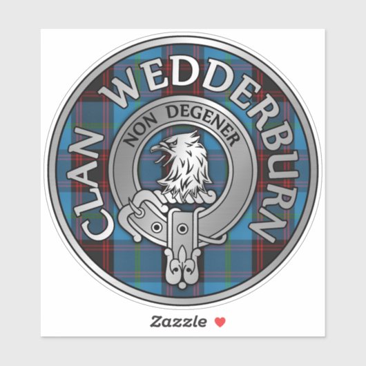 Clan Wedderburn Crest & Tartan Sticker (Vel)
