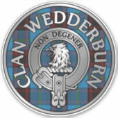 Clan Wedderburn Crest & Tartan Sticker (Voorkant)