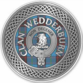 Clan Wedderburn Crest & Tartan Sticker (Voorkant)