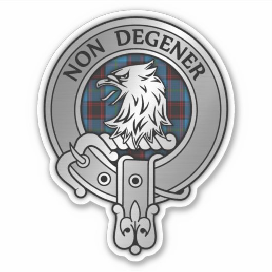 Clan Wedderburn Crest & Tartan Sticker (Voorkant)