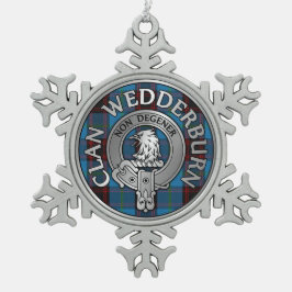 Clan Wedderburn Crest & Tartan Tin Sneeuwvlok Ornament