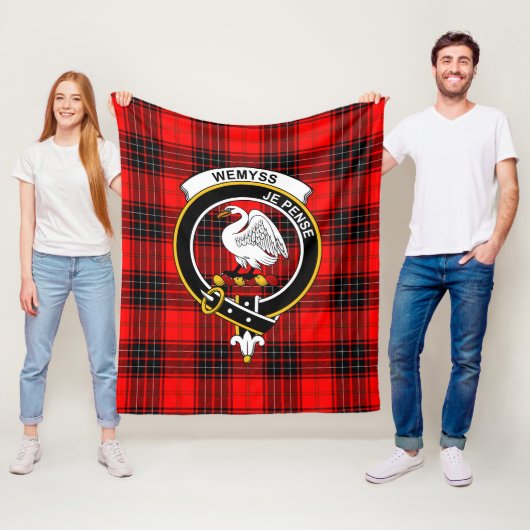 Clan Wemyss Modern Tartan Plaid Fleece Deken (In situ)