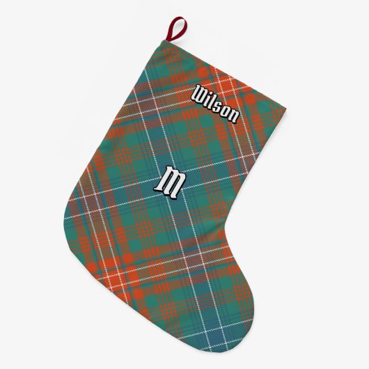 Clan Wilson Ancient Tartan Grote Kerstsok (Voorkant (Hangend))