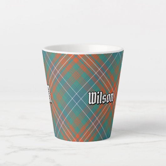 Clan Wilson Ancient Tartan Latte Mok (Voorkant)