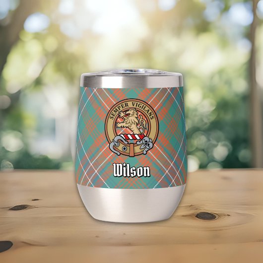 Clan Wilson Crest over het oude Tartan