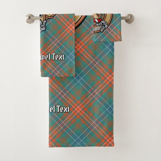 Clan Wilson Crest over het oude Tartan Bad Handdoek (Insitu)