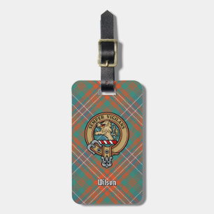 Clan Wilson Crest over het oude Tartan Bagagelabel