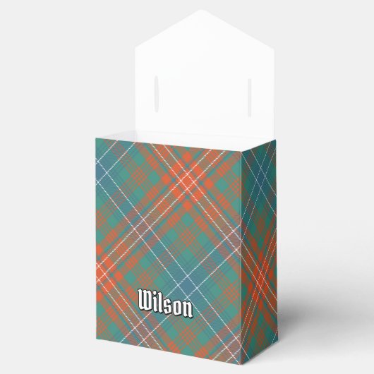 Clan Wilson Crest over het oude Tartan Bedankdoosjes (Geopend)