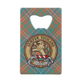 Clan Wilson Crest over het oude Tartan Creditkaart Flessenopener (Voorkant)