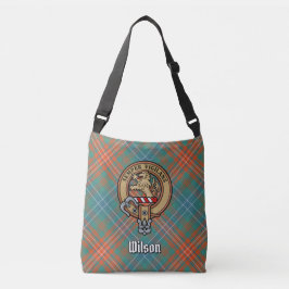 Clan Wilson Crest over het oude Tartan Crossbody Tas