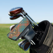 Clan Wilson Crest over het oude Tartan Golfheadcover (Insitu)