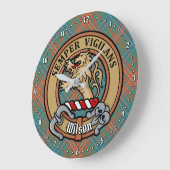 Clan Wilson Crest over het oude Tartan Grote Klok (Hoek)