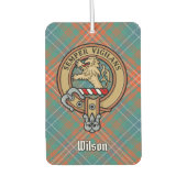 Clan Wilson Crest over het oude Tartan Luchtverfrisser (Voorkant)