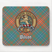 Clan Wilson Crest over het oude Tartan Muismat (Voorkant)