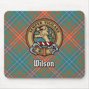 Clan Wilson Crest over het oude Tartan Muismat