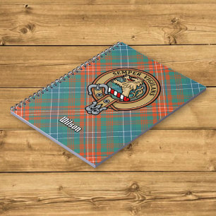 Clan Wilson Crest over het oude Tartan Notitieboek