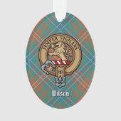 Clan Wilson Crest over het oude Tartan Ornament (voorkant)