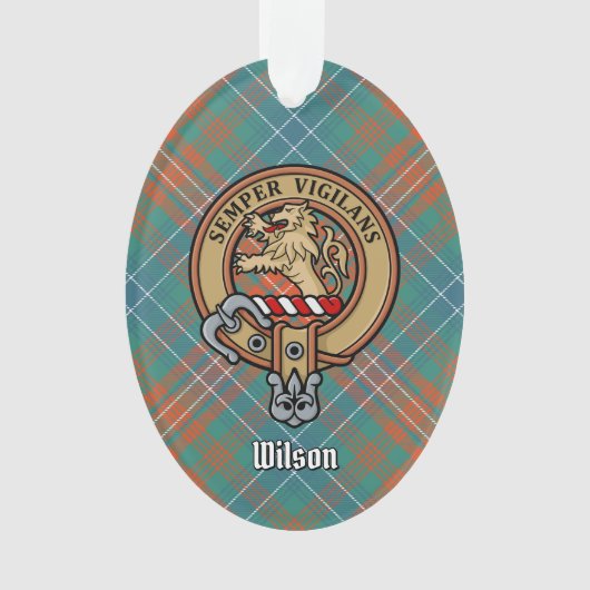 Clan Wilson Crest over het oude Tartan Ornament (voorkant)