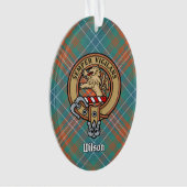 Clan Wilson Crest over het oude Tartan Ornament (voorkant)