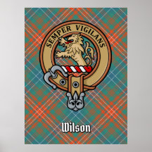 Clan Wilson Crest over het oude Tartan
