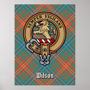 Clan Wilson Crest over het oude Tartan Poster