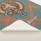 Clan Wilson Crest over het oude Tartan Sherpa Deken (3/4)