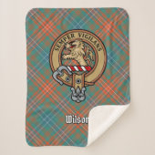 Clan Wilson Crest over het oude Tartan Sherpa Deken (Voorkant)