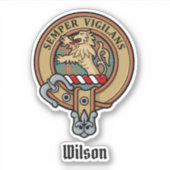 Clan Wilson Crest over het oude Tartan Sticker (Voorkant)