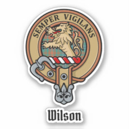 Clan Wilson Crest over het oude Tartan Sticker