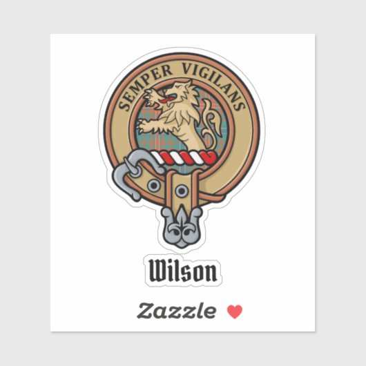 Clan Wilson Crest over het oude Tartan Sticker (Vel)