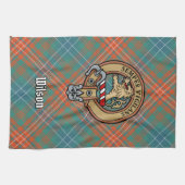 Clan Wilson Crest over het oude Tartan Theedoek (Horizontaal)
