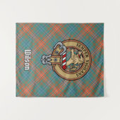 Clan Wilson Crest over het oude Tartan Wandkleed (Voorkant (horizontaal))
