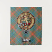 Clan Wilson Crest over het oude Tartan Wandkleed (Voorkant)