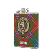 Clan Wilson Crest over Modern Tartan Heupfles (Links)